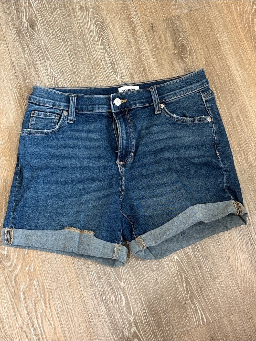 Sonoma Goods For Life Dark Wash Stretch Denim Classic Jean Shorts Size 6